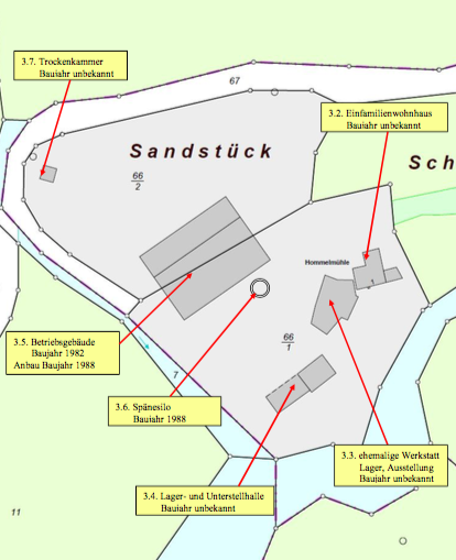 Lageplan aus Gerichtsgutachten